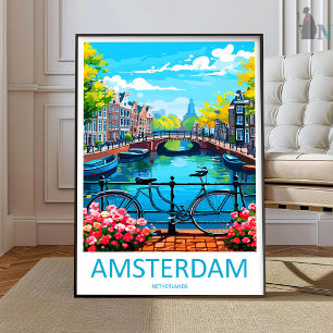 Amsterdam Travel Print Wall Art Amsterdam Wall Han