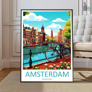 Amsterdam Travel Print Wall Art Amsterdam Wall Han