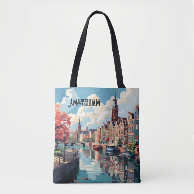 Amsterdam Travel Tote Bag (Front)