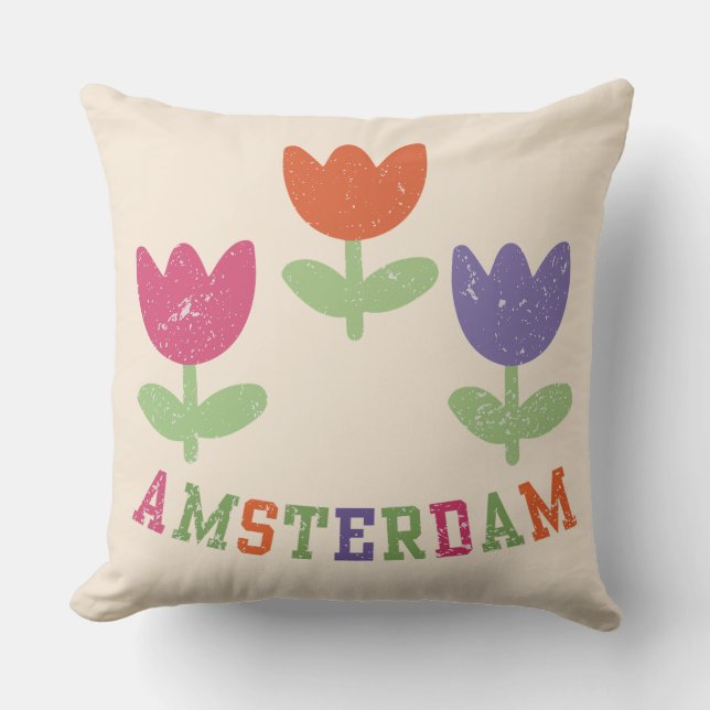 Amsterdam Tulips Cushion (Front)