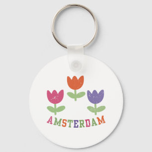 Amsterdam Tulips Key Ring