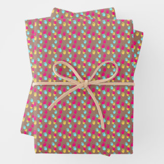 Amsterdam Tulips Mocha Mousse Ditsy Patterned Wrapping Paper Sheet