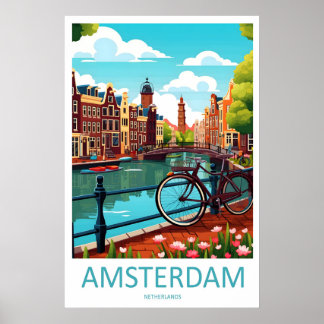 Amsterdam Vintage National Ski Travel Poster Park