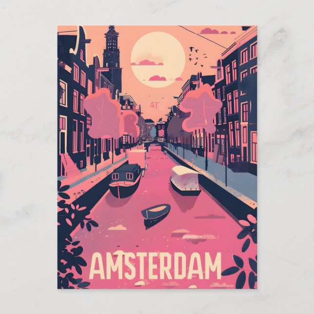 Amsterdam Vintage Postcard (Front)