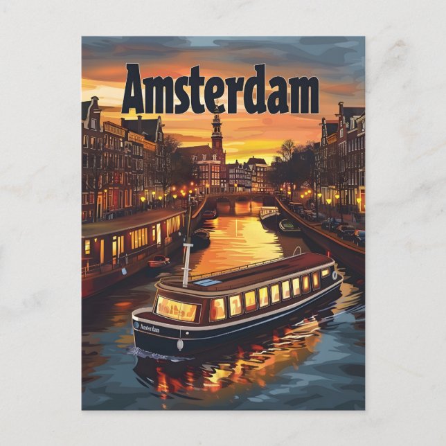 Amsterdam vintage postcard (Front)