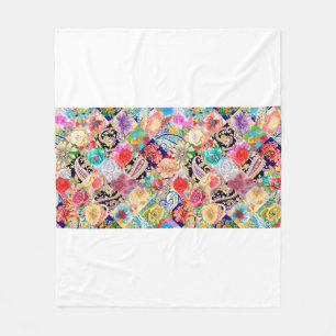 Amsterdam vintage poster. Happy Pin-up girl on a b Fleece Blanket