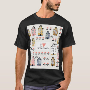 Amsterdam Vintage: Traditional City Illustration T-Shirt