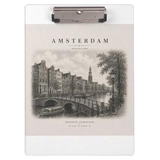 Amsterdam | Vintage Travel City Design Clipboard