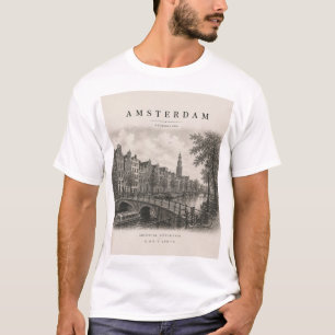 Amsterdam   Vintage Travel City Design T-Shirt
