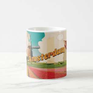 Amsterdam Vintage Travel Poster Coffee Mug