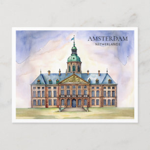 Amsterdam Watercolor Postcard   Dutch City Views