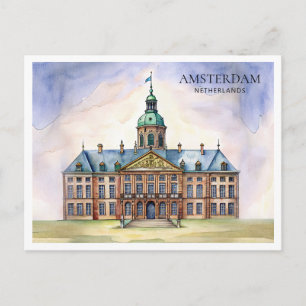 Amsterdam Watercolor Postcard Dutch City Views