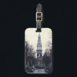 Amsterdam Winter Canal Tower Church Photo  Luggage Tag<br><div class="desc">Hello! Hope you like this photo I took on my travels! Feel free to add your own text and check my shops for more!</div>