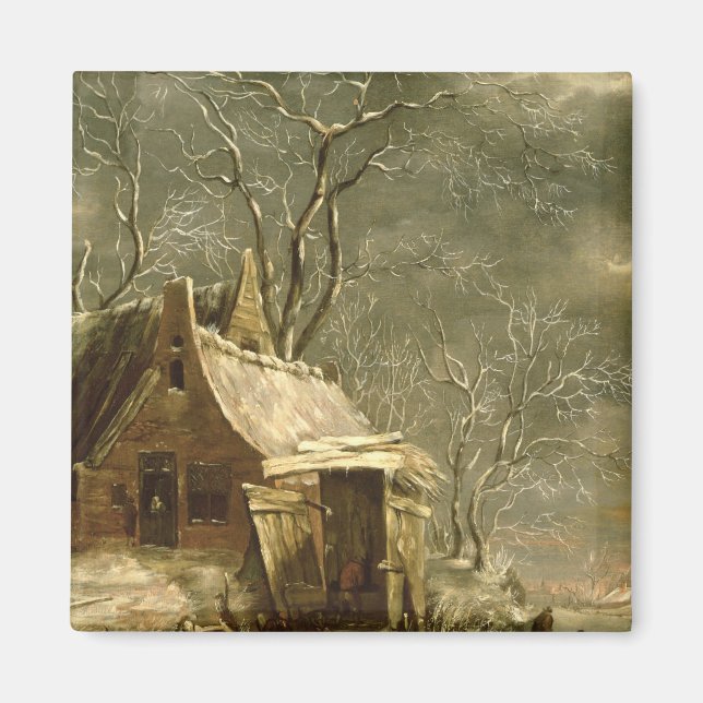 Amsterdam, winter scene, 17th century magnet (Front)