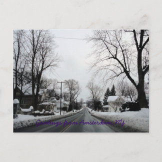 Amsterdam with a little snow postcard