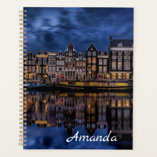 Amsterdam with Canals at Dusk Planner