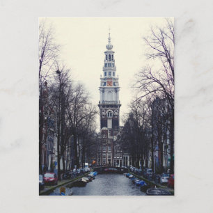 Amsterdam Zuiderkerk Winter Evening Postcard