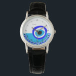 Amulet & Evil Eye Talisman, Turkish / Arabic White Watch<br><div class="desc">WALL CLOCK (hamsa / خمسة‎): Evil Eye Talisman & Amulet for protection from negativity and good luck bringer. Traditionally originating from Arabic, Turkish, Greek tribes and protects you from any ill-will that could otherwise have a negative effect on your well-being or your life in general. The evil eye "curse" legend...</div>