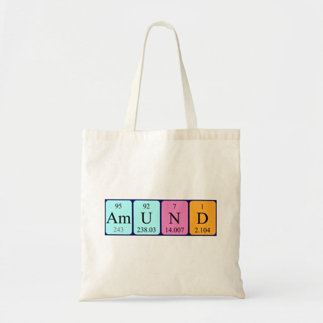 Amund periodic table name tote bag (Front)