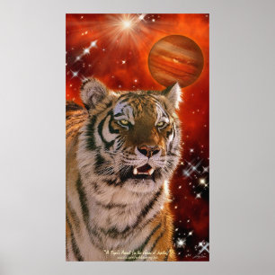 Amur Tiger and Jupiter Fantasy Art Poster