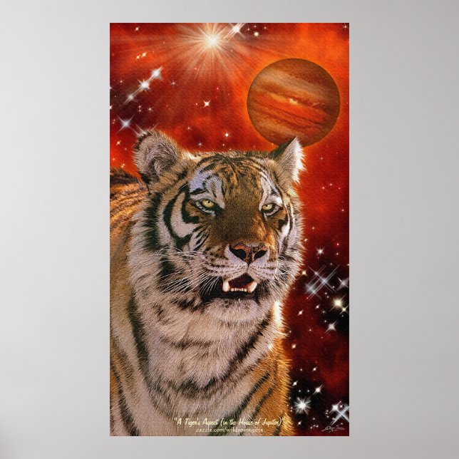 Amur Tiger and Jupiter Fantasy Art Poster (Front)