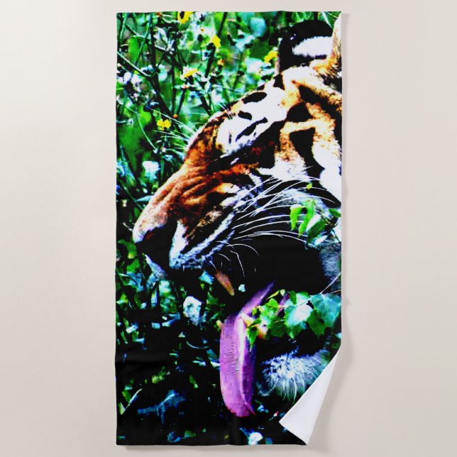 Amur Tiger btcna Beach Towel (Front)