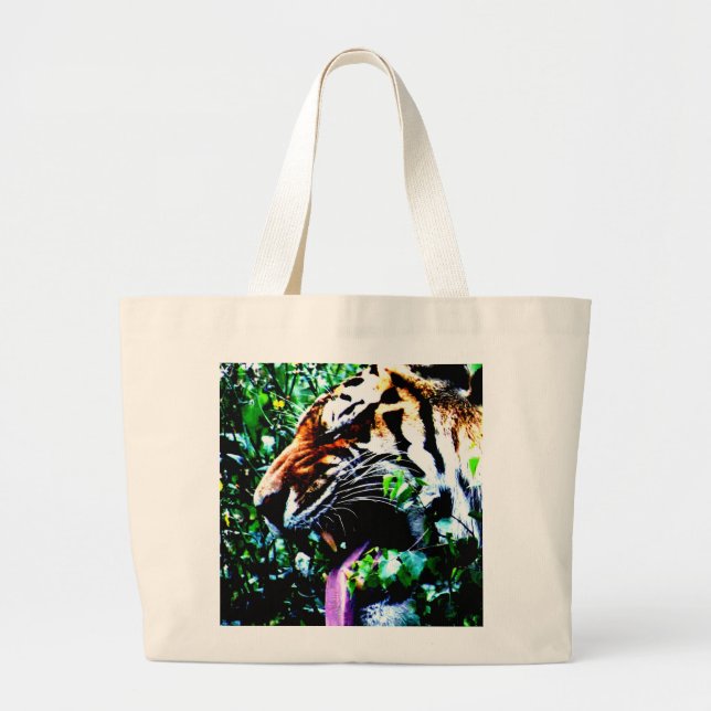 Amur Tiger jtcnm Large Tote Bag (Front)