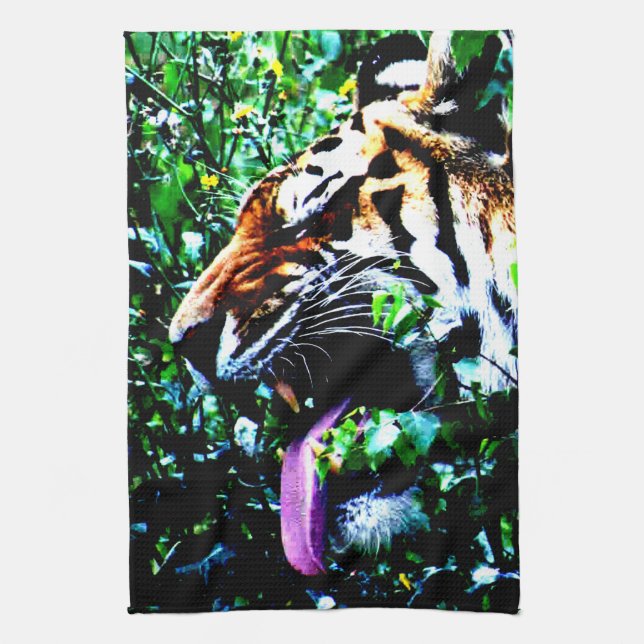 Amur Tiger ktcnm Tea Towel (Vertical)