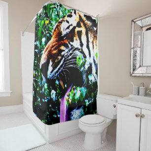 Amur Tiger sccna Shower Curtain