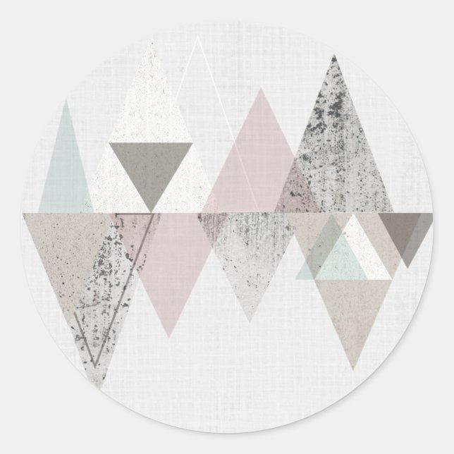 Amuse II | Geometric Modern Classic Round Sticker (Front)