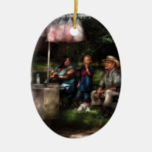 Amusement - Food - Buying Treats Ceramic Tree Decoration