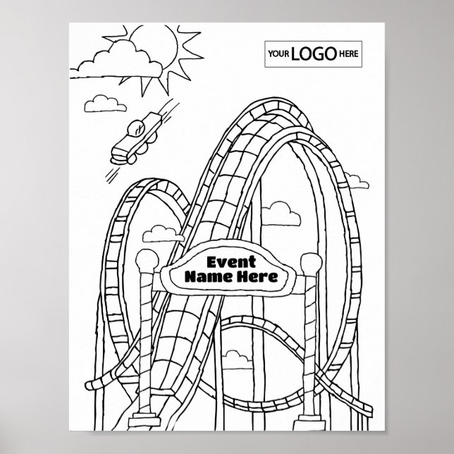 Amusement Park Art Colouring Art Worksheet Activit Poster (Front)