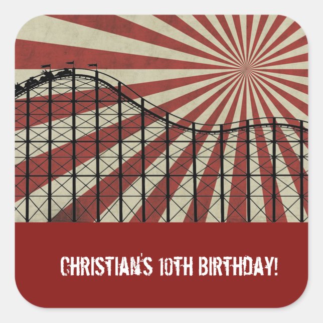 Amusement Park Birthday Party Stickers (Front)