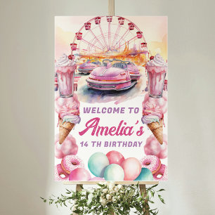 Amusement Park Birthday Welcome Sign