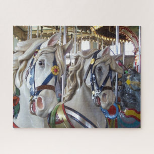 Amusement Park Carousel Horses Jigsaw Puzzle