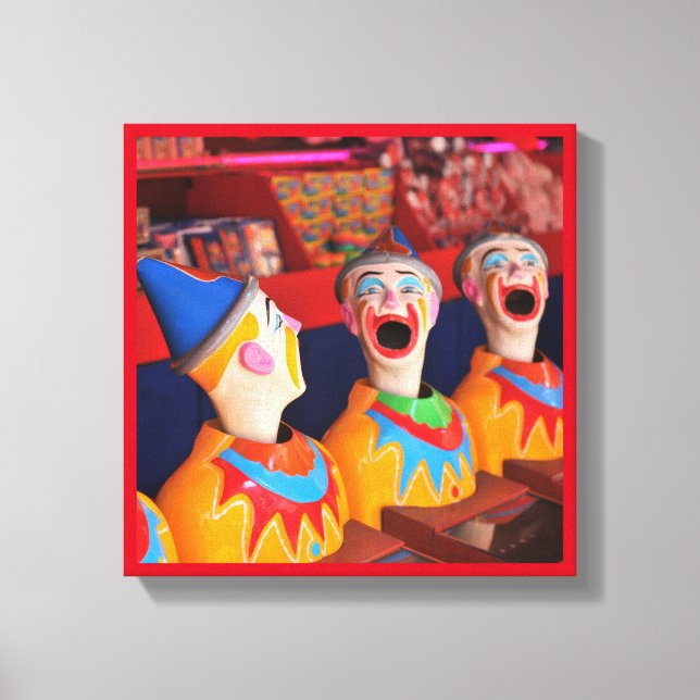 Amusement park Clown Water Game Canvas Print (Front)