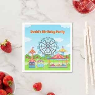 Amusement Park Funfair Childs Birthday Party Napkin