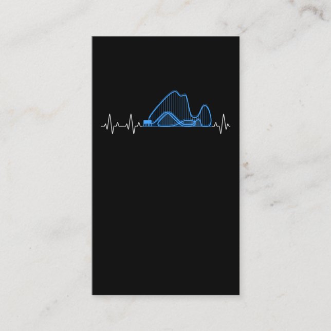 Amusement Park Heartbeat Roller Coaster Business Card (Front)
