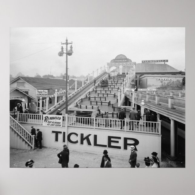 Amusement Park Ride, 1915. Vintage Photo Poster (Front)