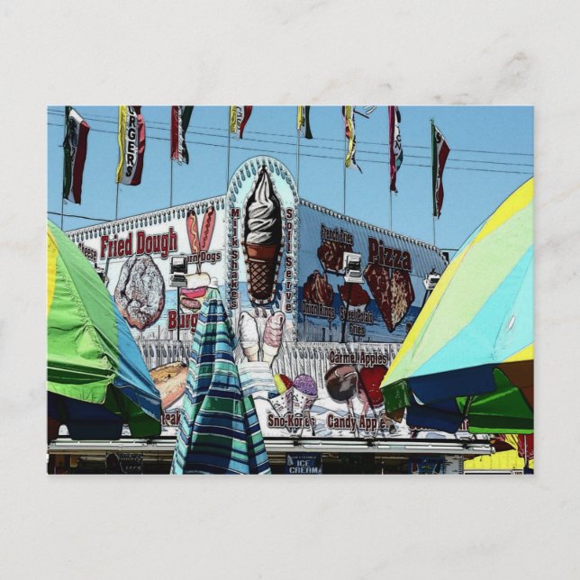Amusement Park Snack Stand Old Orchard Beach Maine Postcard (Front)