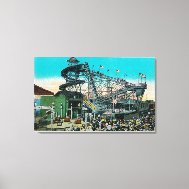 Amusement Rides at the Pike, Long Beach Canvas Print (Front)