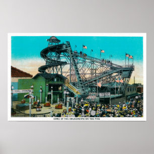 Amusement Rides at the Pike, Long Beach Poster