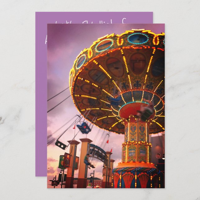 Amusement Theme Park Birthday Party Invitation (Front/Back)