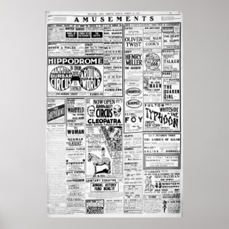 AMUSEMENTS Barnum Bailey Eddie Foy Geo M Cohan Poster