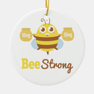 Amusing and Cute Bee Strong Cartoon Ceramic Tree Decoration