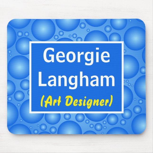 Amusing Bubble Effect Nameplate Mouse Mat (Front)