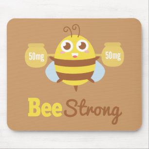 Amusing Cartoon: Cute bee holding pots Mouse Mat