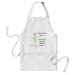 Amusing Cartoon Mother Asks "who are these kids?" Standard Apron