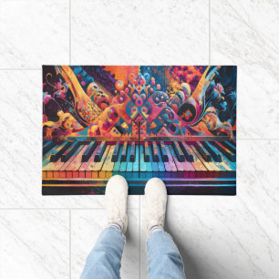Amusing Colourful Piano Key Design  Doormat