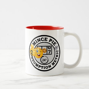 Amusing Mince Pie Consumption Metric Two-Tone Coffee Mug
